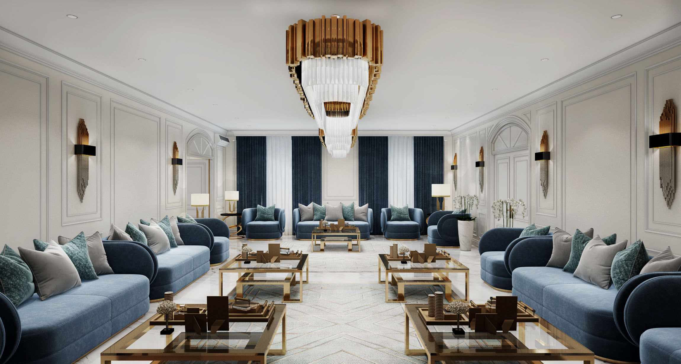 Nabina Interiors’ designs of majlis represent luxury, elegancy and comfortability.